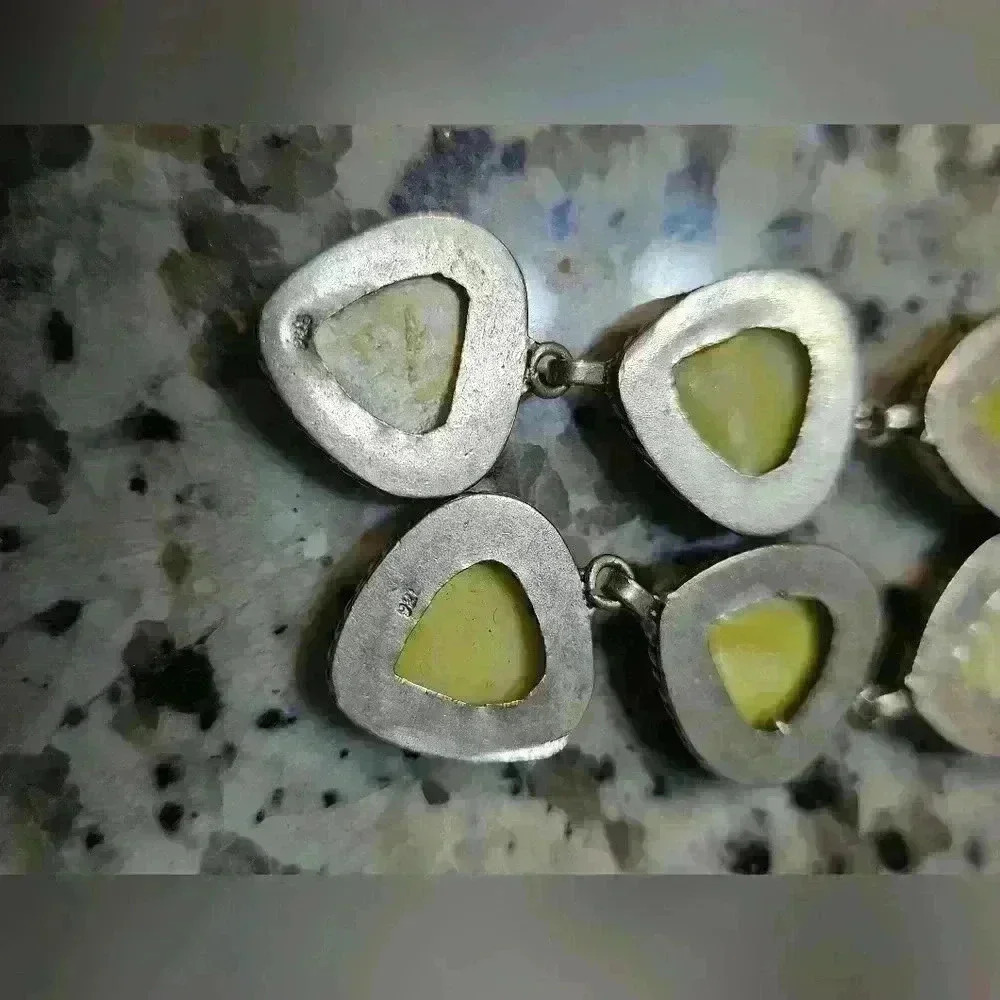 925 Silver Drop Heart Earrings - Picture 2 of 4